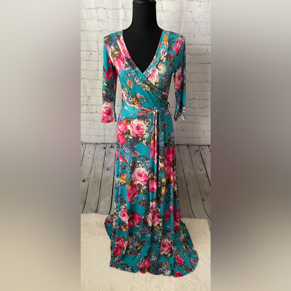 brooke rodd small teal with florals